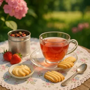 aardbei slagroom thee