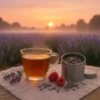 Paarse Dageraad 4 thee met frambozen en lavendel