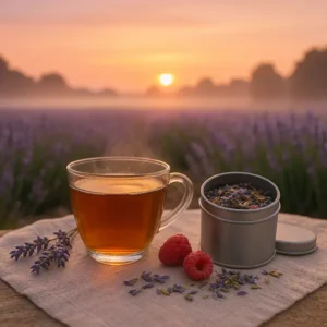 thee met frambozen en lavendel